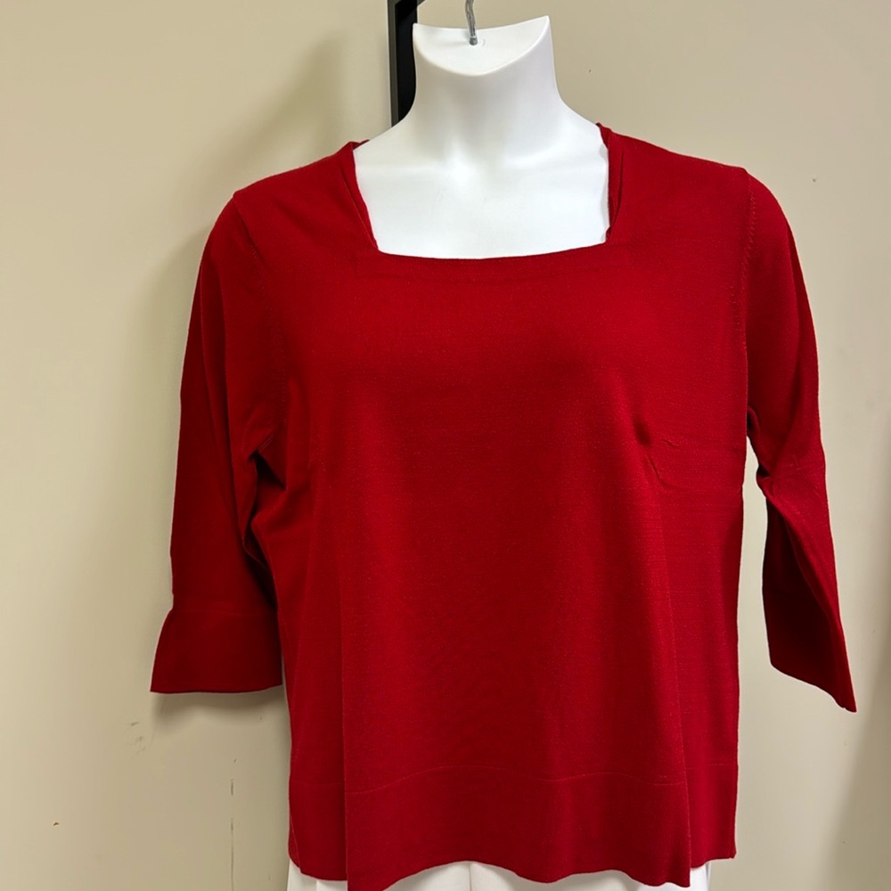 Plus size Talbots red, square neck sweater